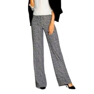 White House Black Market Wide Leg Pants 8R Black White Printed Pockets